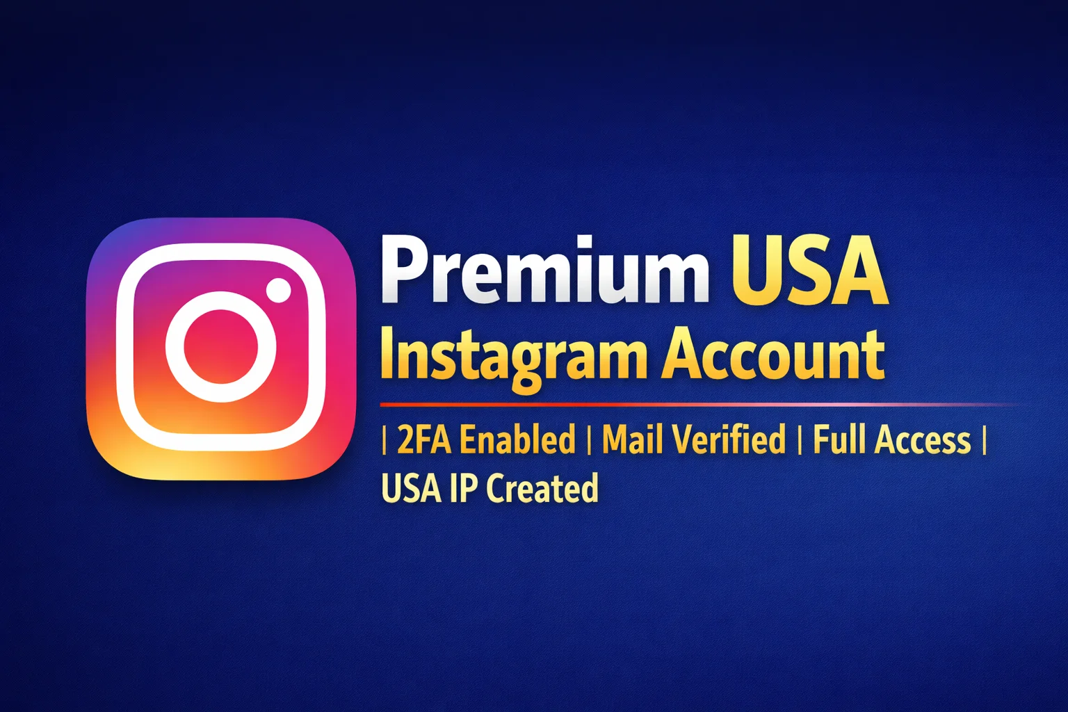 USA Instagram অ্যাকাউন্ট | 2FA সক্রিয় | মেইল যাচাইকৃত | সম্পূর্ণ অ্যাক্সেস | USA IP দিয়ে তৈরি