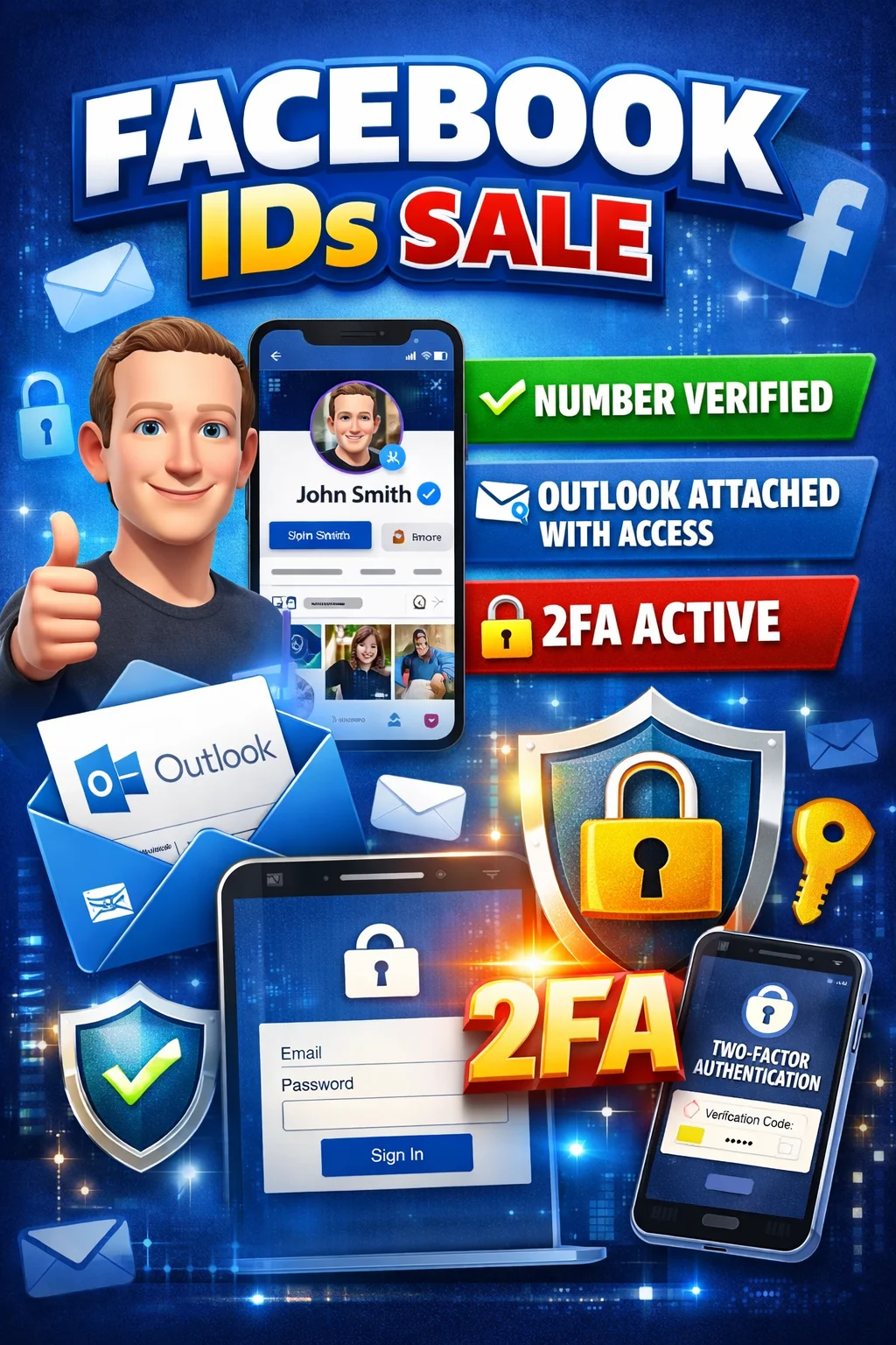 Facebook IDs number verified with Outlook password aass1122