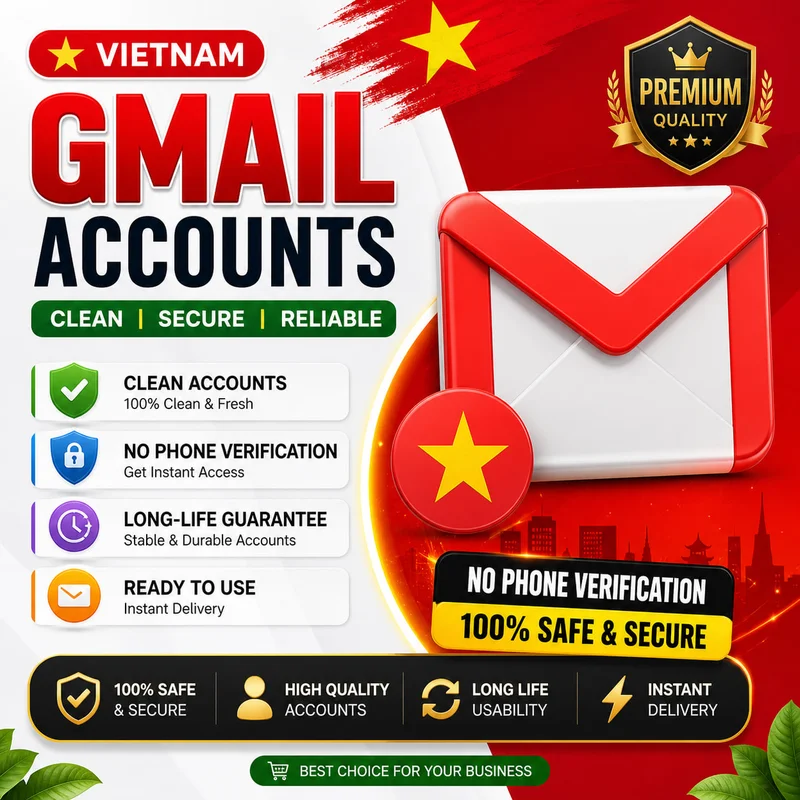 📧🇻🇳 Vietnam Gmail-Konten 🔐 ✨ Saubere Konten 🚫 Keine Telefonverifizierung ⏳ Lange Lebensdauer ⚡