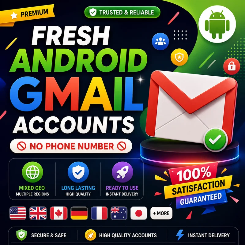 📱📧 FRISCHE ANDROID GMAIL-KONTEN 🔐 🚫 KEINE TELEFONNUMMER 🌍 GEMISCHTE GEO 🛰️ ⏳ LANGLEBIG ⚡