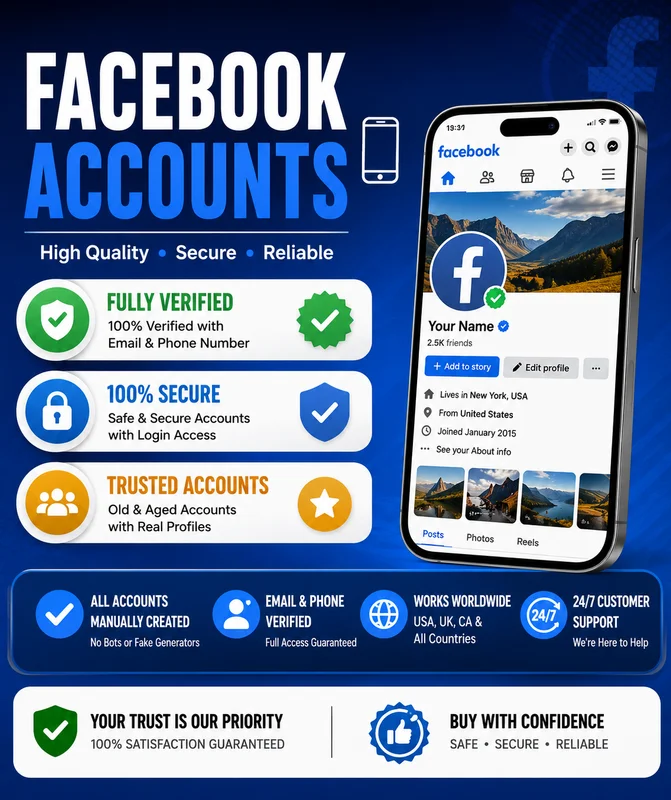 📘 Facebook-Konten 📱 | ✅ Vollständig verifiziert 🔐 | 🤝 Vertrauenswürdig ⭐