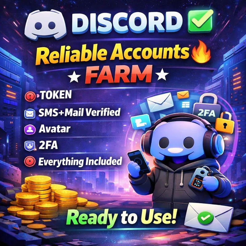 DISCORD ✅ Reliable Accounts🔥 FARM ★ 100% valid ★ ◉TOKEN ◉SMS+Mail Verified ◉Avatar ◉2FA ◉ Everything Included