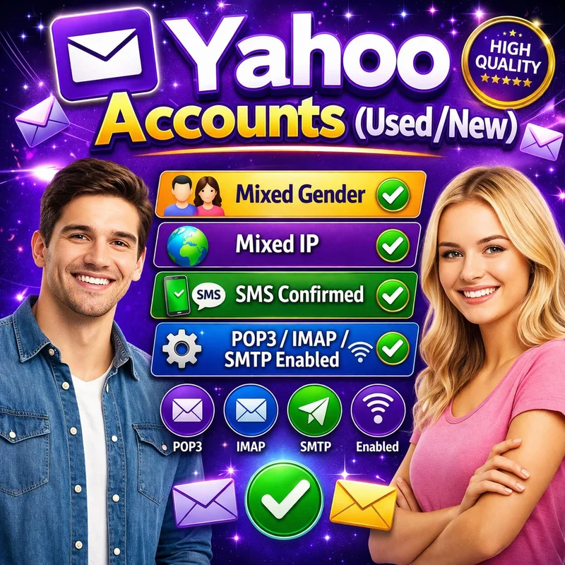 📧✨ Yahoo Accounts (Used) ✨📧 — Mixed Gender 👥 | Mixed IP 🌐 | SMS Confirmed ✔️📱 | POP3 / IMAP / SMTP Enabled 🔌📡