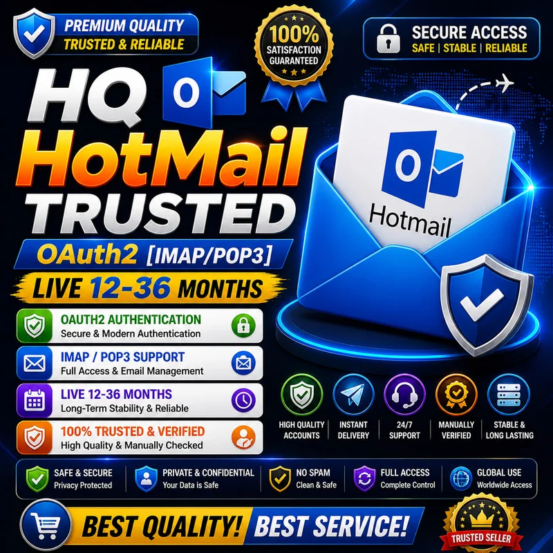 10 पीस 📧 एचक्यू हॉटमेल ✨ | 🔒 विश्वसनीय 🛡️ | 🔑 OAuth2 🔐 | 📥 IMAP/POP3 📤 | ⏳ 12–36 महीने ⌛