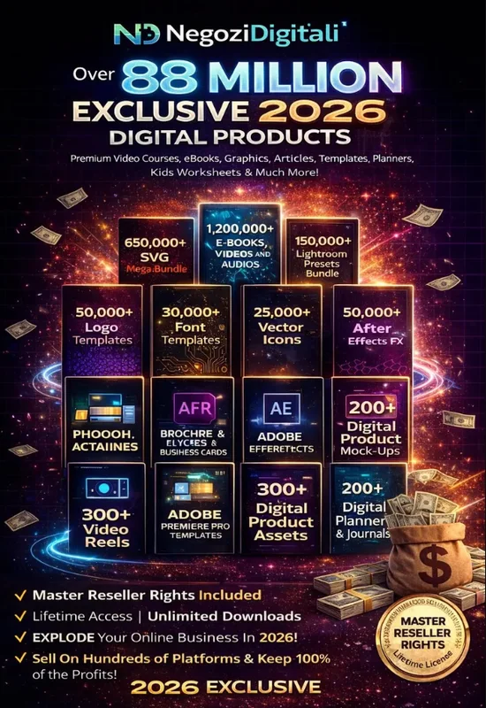 Набор из 88 миллионов цифровых товаров – Мгновенные загрузки для создателей, Шаблоны, Графика и многое другое (Издание 2026)