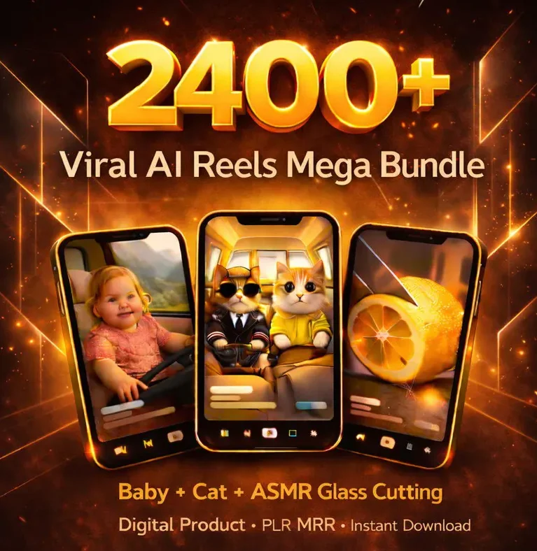 2400+ PLR MRR Вирусные AI-рилы: Малыши, Коты, ASMR | Цифровой товар | Мега-набор для скачивания