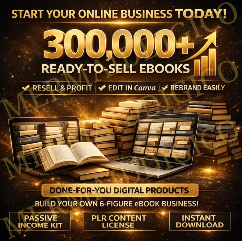 即刻开启数字产品业务 | 30万+ PLR 电子书合集 | 可转售与重塑品牌的内容库 | 被动收入入门套件