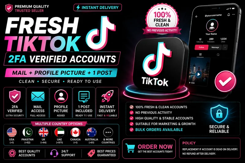 তাজা TikTok 2FA যাচাইকৃত অ্যাকাউন্ট – মেইল + প্রোফাইল + ১টি পোস্ট 🎵