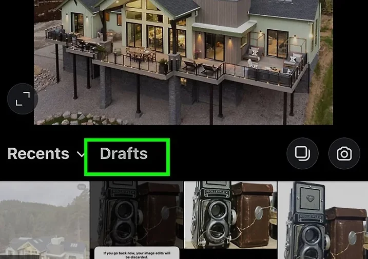 Encontrar Borrador en Instagram